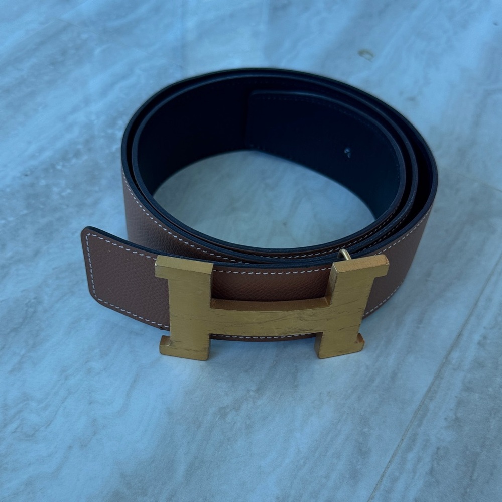 Hermes Constance Brown and black leather belt size 85 ( reversible)